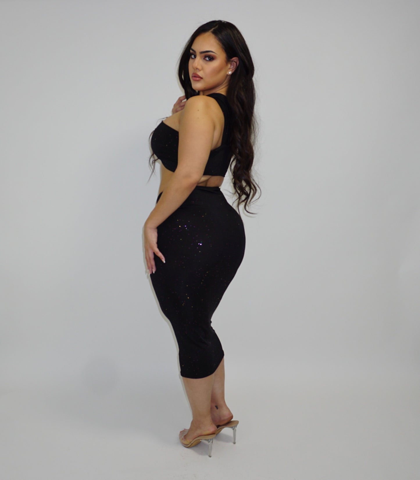 Glitzy Two Piece Skirt Set
