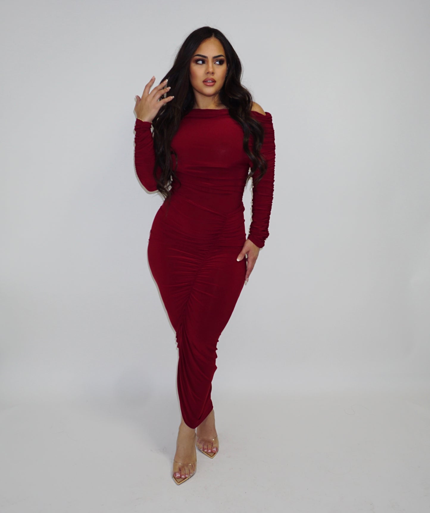 Cranberry Ruch Skirt Set